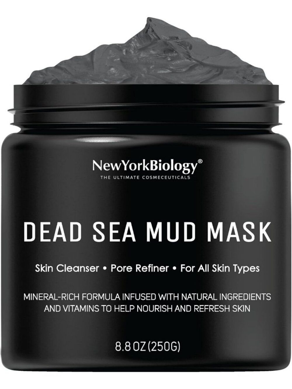 Revitalizing Dead Sea Mud Mask - Spa Quality Pore Refiner for Oily Skin, 8.8 oz